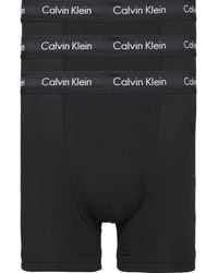 Calvin Klein - Boxer Tri-Pack da Uomo Nero in Cotone - Lyst