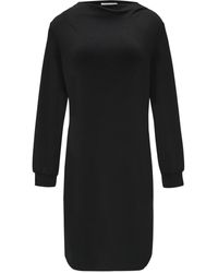 S.oliver - Sweat-Kleid mit gelegtem Kragen schwarz 42 - Lyst