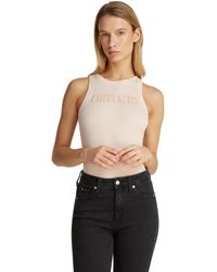 Calvin Klein - Donna Canotta Varsity Rib Slim Fit - Lyst