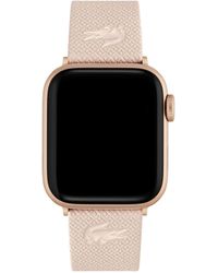 Lacoste - Apple Watch Leather Strap ,color: Pink - Lyst