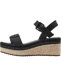 Pepe Jeans - Witney Brand Wedge Sandals - Lyst
