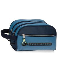 Pepe Jeans Synthetic Bromley Ldn Toiletry Bag Two Compartments Adaptable Green 26 X 16 X 12 Cm Polyester With Faux Leather Details for Men Mens Bags Toiletry bags and wash bags 