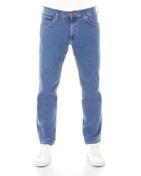 Wrangler - Greensboro Jeans Regular Fit Jeans Trousers Denim Stretch Cotton Blue Black W30-w44 - Lyst
