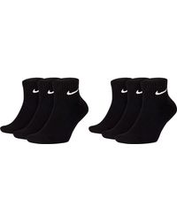 Nike 6 Paar Kurze Socke Knöchelhoch Weiß Schwarz Sparset SX7667 Everyday Cotton Cushioned Ankle Sportsocken Größe 34 36