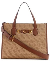 Guess - Izzy Two Compartment Tote Latte Logo/Brown - Lyst