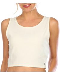 Roxy - Cropped Vest Top - - M - White Snow White - Lyst