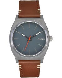Nixon - Analog Japanese Quartz Watch With Leather Strap A1373-5195-00 - Lyst