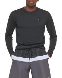 Calvin Klein Upf 40+ Short Sleeve Quick Dry Swim Shirt in Black for Men