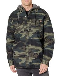 Dickies Fleece Hooded Duck Shirt Jacket 