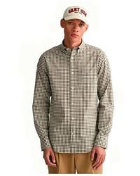 GANT - Reg Poplin Gingham Shirt - Lyst