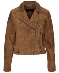 Vero Moda Tan Suede 'royce' Jacket in Brown - Lyst