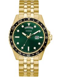 Guess - Tone Stainless Steel Case With Green Dial & - Lyst