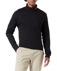 HUGO - S Derollo224 Stretch-cotton Slim-fit T-shirt With Red Logo Label - Lyst