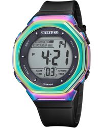 Calypso St. Barth - K5842/3 Watch Rubber Plastic 10 Bar Digital Date Light Alarm Timer Black - Lyst