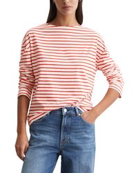 Marc O' Polo - Marc OߴPolo Denim Langarmshirt mit U-Boot-Ausschnitt gestreift - Lyst