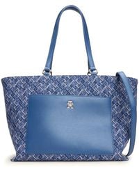 Tommy Hilfiger - Distinct Tote Sac à main Sac à bandoulière Monogramme Bleu - Lyst