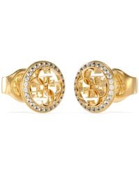 Guess - Ohrringe Ohrstecker 4G Logo Goldfarbe JUBE02136JWYG - Lyst