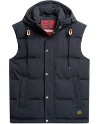 Superdry - S Everest Hooded Puffer Gilet Nordic Chrome Navy - Lyst