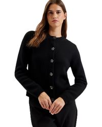 Ted Baker - S Wmk-jaycey-rose Button Crew Neck Cardigan Sweater - Lyst