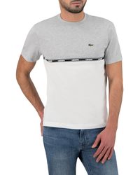 Lacoste T-shirt à col rond TH3626 pour homme - Gris
