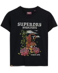 Superdry - Tattoo Strass Fitted Tee C3-Basic Printed T.Shirt - Lyst
