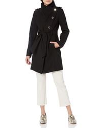 Guess - Womens Belted Softshell-jacket With Hood Transitional Jacket - Lyst