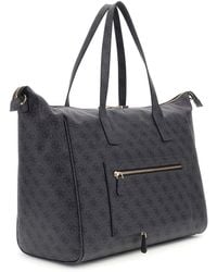 Guess - Reisetasche mit Laptopfach Latona Carryon Large Tote Coal Logo dunkelgrau - Lyst