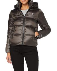 Calvin Klein MW Shiny Puffer Giacca - Grigio