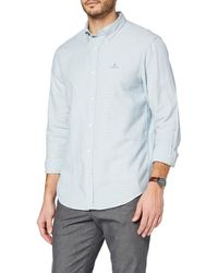 GANT D1. Basket Weave Fil Reg Bd Casual Shirt - Blue