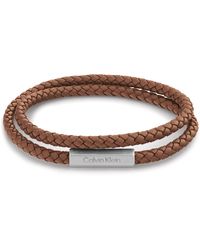Calvin Klein Bracelet en Cuir pour Collection LATCH Marron - 35000210