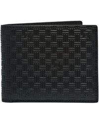 GANT - Leather Signature Weave S Wallet One Size Black - Lyst