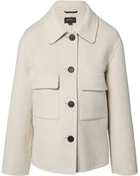 Comma, - Weiche Hemdjacke aus Wollmix in Oversize helles beige M - Lyst