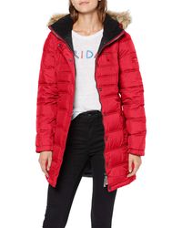 superdry womens core down hooded jacket comet silver