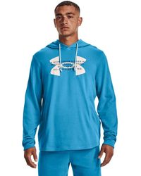 Under Armour - S Rival Terry Hoodie Blue S - Lyst