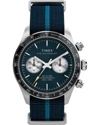 Timex - Blue Slip-thru Double Layer Blue Dial Stainless Steel - Lyst