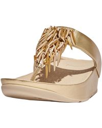 Fitflop Rumba Beaded Toe-post Sandals in Blue | Lyst UK