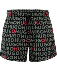 HUGO - Recycled-material Swim Shorts With Logo Print - Lyst