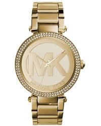 Michael Kors - Parker Three-hand Gold-tone Stainless Steel Watch - Lyst