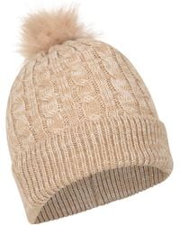 Mountain Warehouse - Plush Fur Lined S Pom Beanie Beige One Size - Lyst