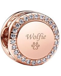 PANDORA - Charm a bottone scintillante inciso - Lyst