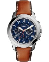 Fossil - S Chronograph Quartz Watch With Leather Strap Fs5210 - Lyst
