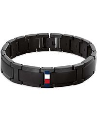 Tommy Hilfiger - Jewelry Pulsera de Eslabones para Hombre en Acero Inoxidable Negro con la Icónica Bandera - 2790659, BRACELET, - Lyst