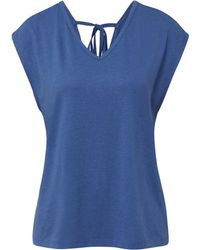 S.oliver - T-Shirt mit V-Ausschnitt und Rücken-Detail Royalblau 34 - Lyst