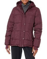 Amazon Essentials Heavy-Weight Hooded Puffer Coat Dress-Coats - Morado