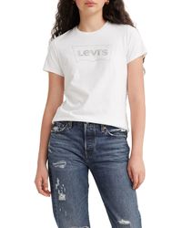 Levi's - The Perfect Tee T-Shirt,Batwing Shine Bright White,XS - Lyst