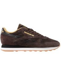 Reebok - Classic Leather Sneaker,Dark Matter Black Khaki Brown,34 EU - Lyst