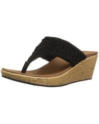 Skechers - Cali Beverlee Wedge Sandal,black Crochet,9 M Us - Lyst