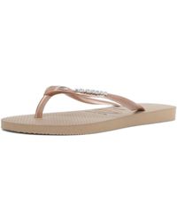 Havaianas - S Slim Glitter Flip Flops Sandals Gold 5 Uk - Lyst