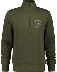 GANT - Print Half Zip Sweatshirt - Lyst