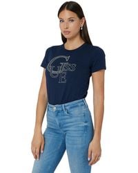 Guess - T-shirt clouté à manches courtes pour femme - Lyst